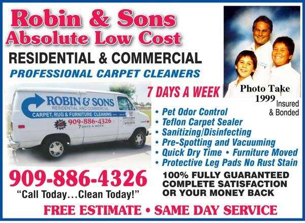 INLAND EMPIRE CARPET CLEANING ROBIN & SONS | 232 E 47th St, San Bernardino, CA 92405, USA | Phone: (909) 886-4326
