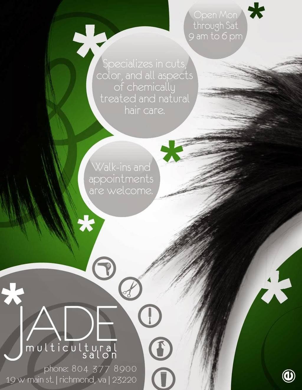 Jade Multicultural Salon | 3304 E Marshall St, Richmond, VA 23223, USA | Phone: (804) 377-8900