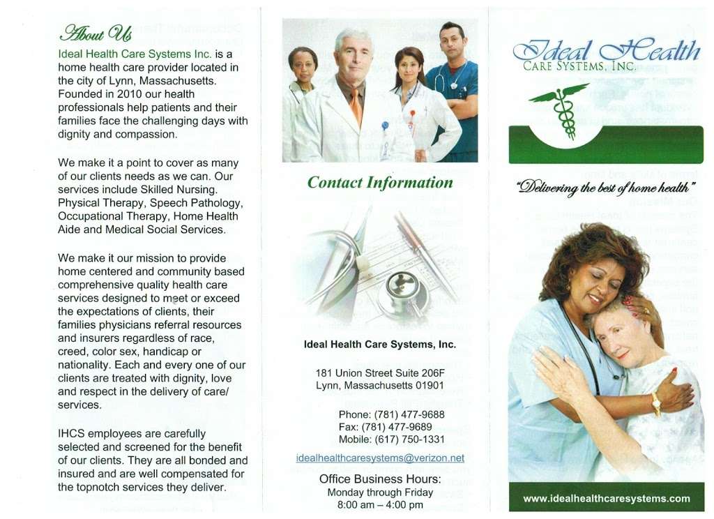 Ideal Health Care System Inc | 181 Union St, Lynn, MA 01901, USA | Phone: (781) 477-9688