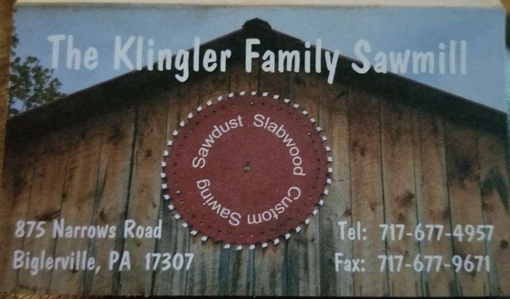 Klingler Family Sawmill | 875 Narrows Rd, Biglerville, PA 17307, USA | Phone: (717) 677-4957