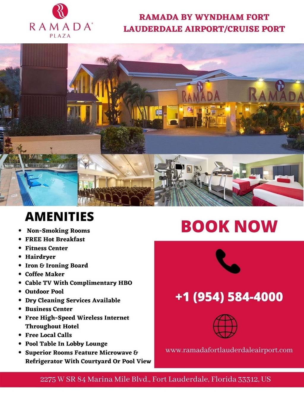 Ramada by Wyndham Fort Lauderdale Airport/Cruise Port | W SR 84, 2275 Marina Mile Blvd, Fort Lauderdale, FL 33312, USA | Phone: (954) 271-1787