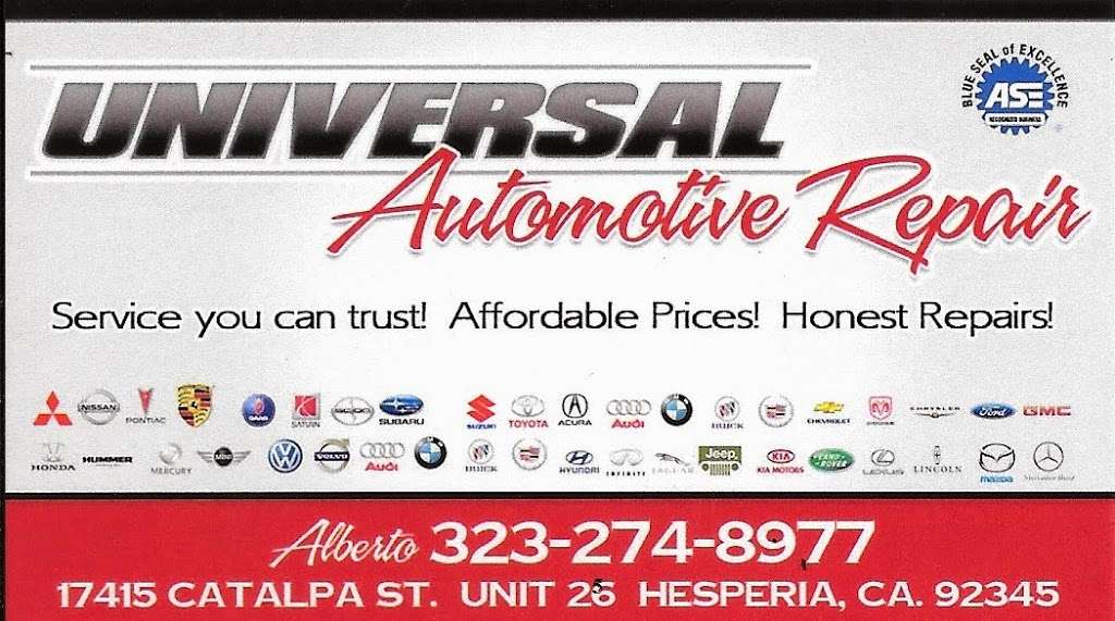 Universal Automotive Repair | 17415 Catalpa St Unit 25, Hesperia, CA 92345, USA | Phone: (323) 274-8977