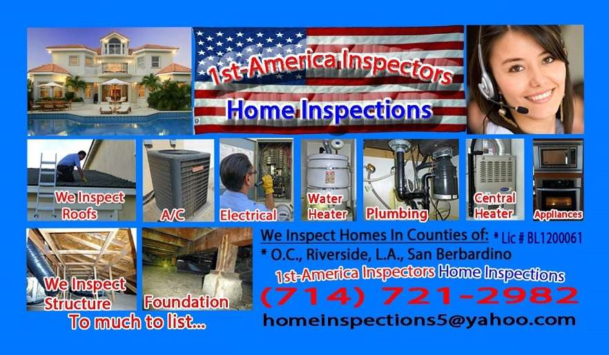 1st America Inspectors | 7110 Cottage Grove Dr, Eastvale, CA 92880 | Phone: (714) 721-2982