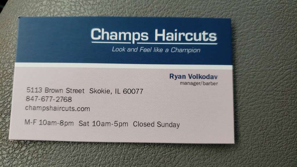 Champs Haircuts | 5113 Brown St, Skokie, IL 60077, USA | Phone: (847) 677-2768