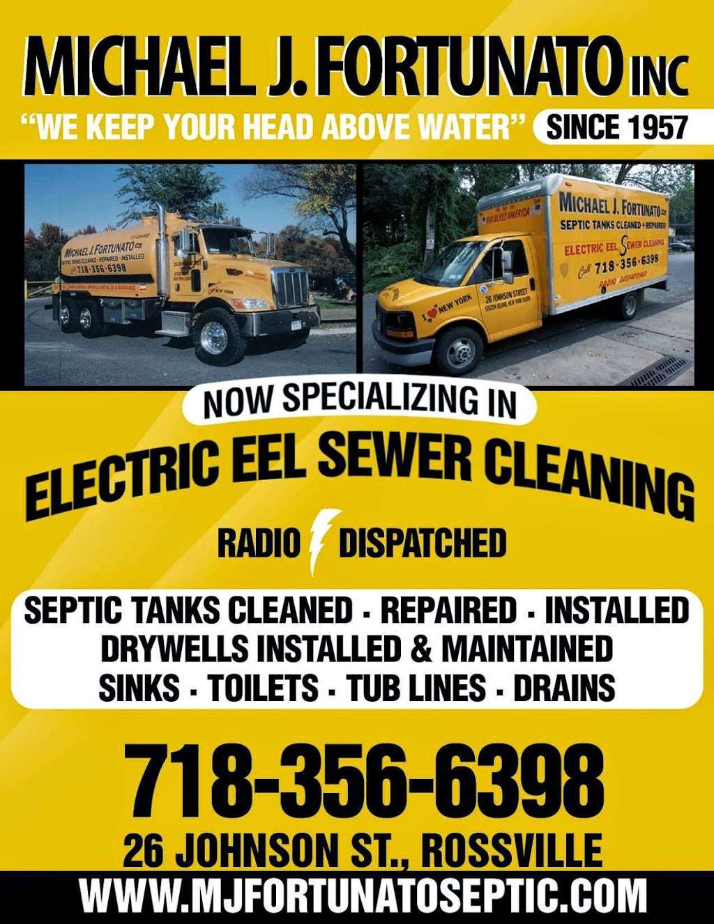 MJ Fortunato Septic Cleaning | 26 Johnson St, Staten Island, NY 10309 | Phone: (718) 356-6398