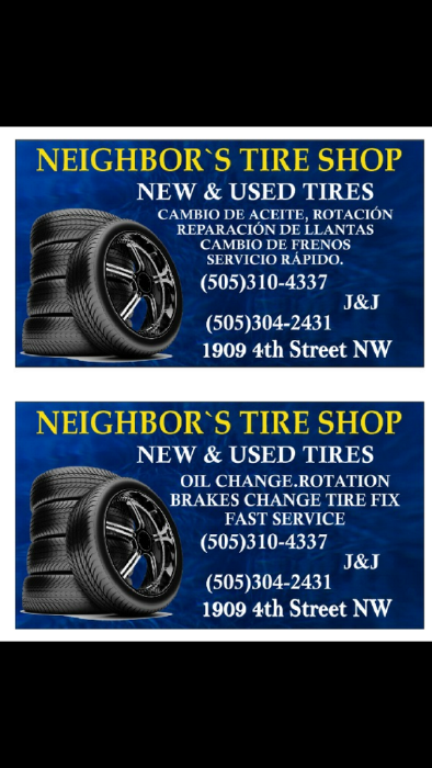 Neighbors Tire Shop | 1909 4th St NW, Albuquerque, NM 87102, USA | Phone: (505) 304-2431
