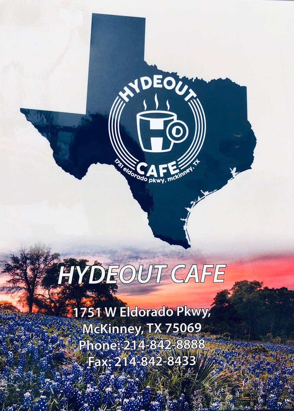 Hydeout Cafe | 1751 W Eldorado Pkwy #300, McKinney, TX 75069, USA | Phone: (214) 842-8888