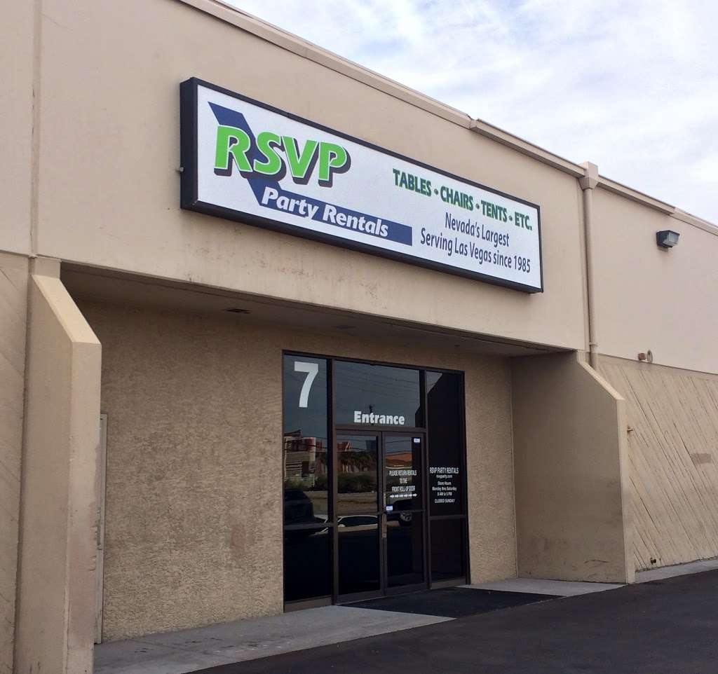 RSVP Party Rentals | 7, 4445 South Valley View Boulevard, Las Vegas, NV 89103, USA | Phone: (702) 878-0144