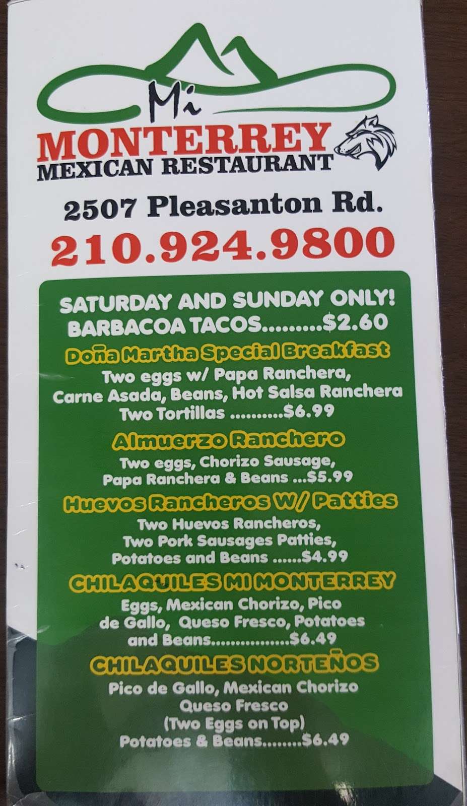 Mi Monterrey Mexican Restaurant | 2507 Pleasanton Rd, San Antonio, TX 78221, USA | Phone: (210) 924-9800