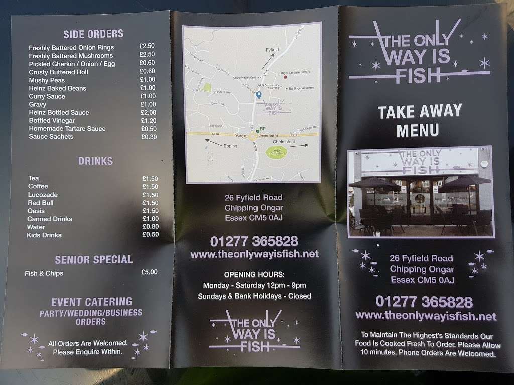 The Only Way Is Fish | 26 Fyfield Rd, Chipping Ongar, Ongar CM5 0AJ, UK | Phone: 01277 365828