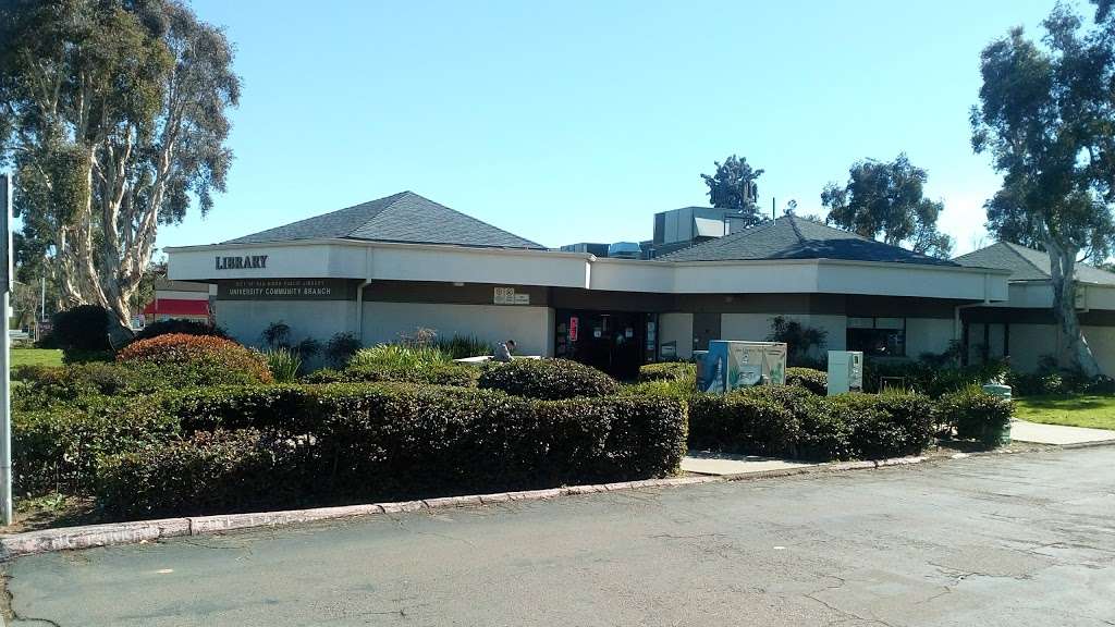 University Community Branch Library | 4155 Governor Dr, San Diego, CA 92122 | Phone: (858) 552-1655