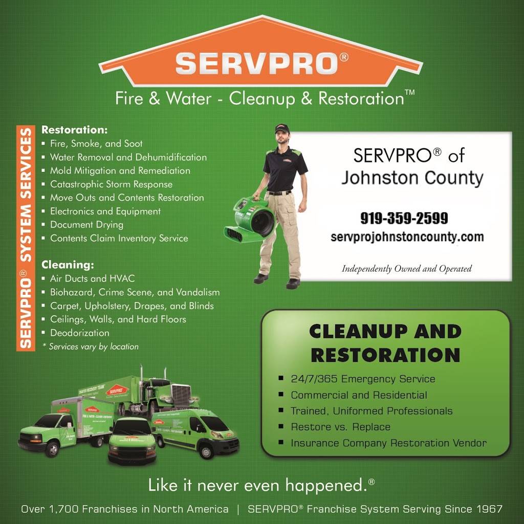 SERVPRO of Johnston County | 710 W Main St Suite 113, Clayton, NC 27520, USA | Phone: (919) 359-2599