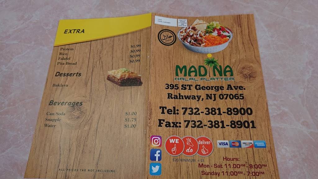 Madina Halal Platter | 395 St Georges Ave, Rahway, NJ 07065, USA | Phone: (732) 381-8900