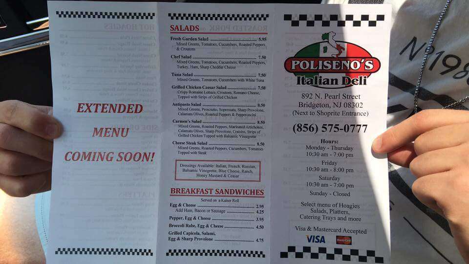 Polisenos Italian Deli | 892 N Pearl St, Bridgeton, NJ 08302, USA | Phone: (856) 575-0777