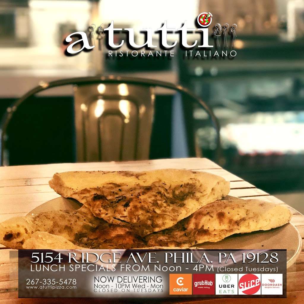 A Tutti, Ristorante Italiano BYOB | 5154 Ridge Ave, Philadelphia, PA 19128, USA | Phone: (267) 335-5478