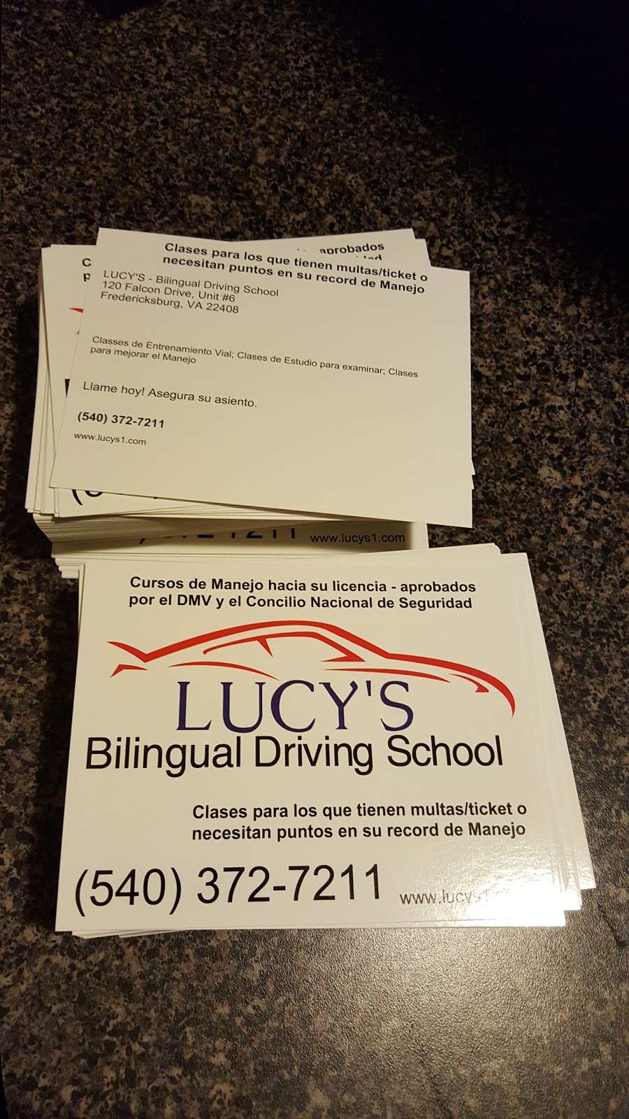 LUCYS Bilingual Center & Driving School, LLC | 1900, 120 Falcon Dr #6, Fredericksburg, VA 22408, USA | Phone: (540) 372-7211