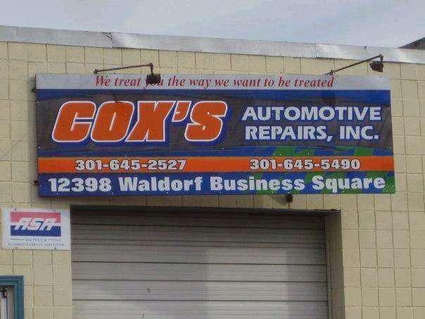 Coxs Automotive Repairs Inc. | 12398 Waldorf Business Square, Waldorf, MD 20601, USA | Phone: (301) 645-2527