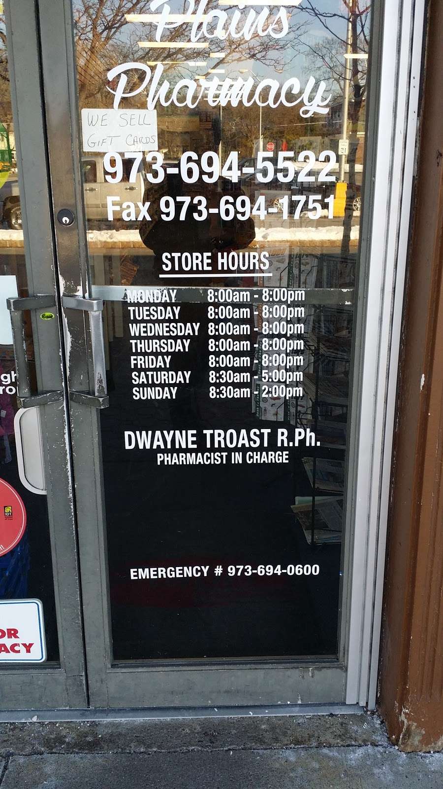 Plains Pharmacy | 578 Valley Rd, Wayne, NJ 07470, USA | Phone: (973) 694-5522