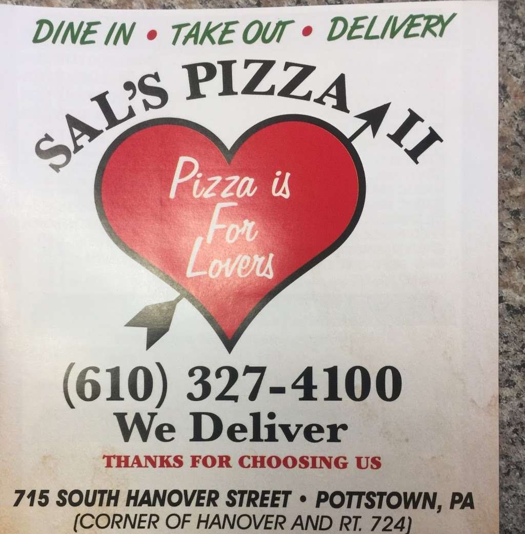 Sals Pizza 2 | 715 S Hanover St, Pottstown, PA 19465, USA | Phone: (610) 327-4100