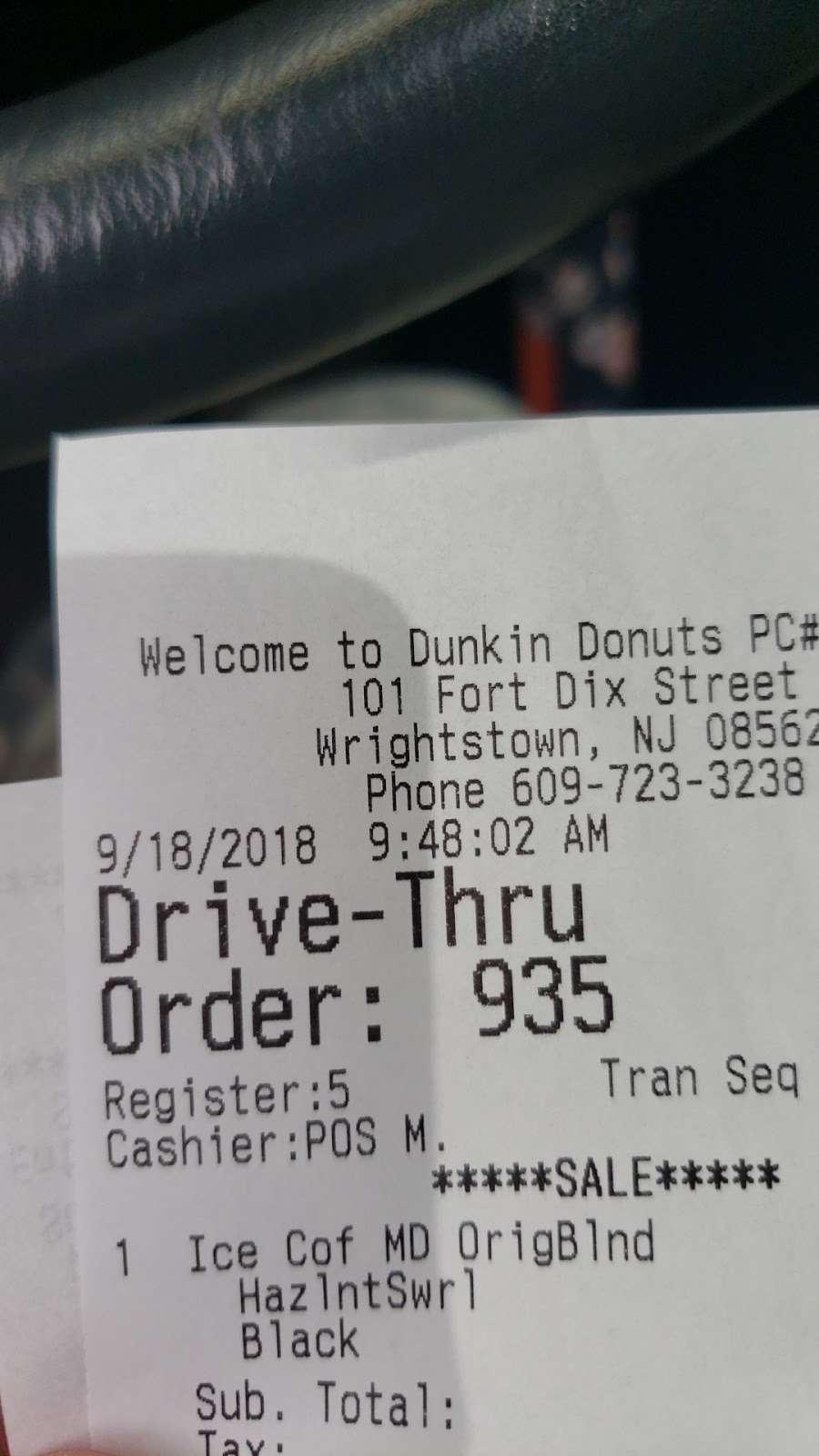 Dunkin Donuts | 101 Fort Dix St, Wrightstown, NJ 08562, USA | Phone: (609) 732-3238