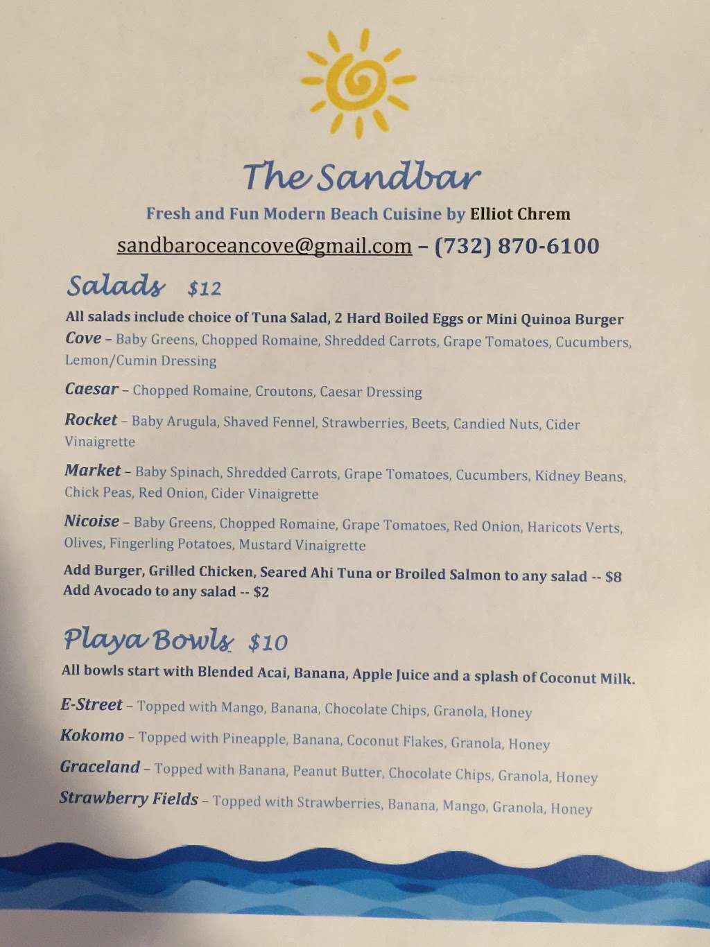 The Sandbar at Ocean Cove | 717 Ocean Ave, Long Branch, NJ 07740 | Phone: (732) 870-6100