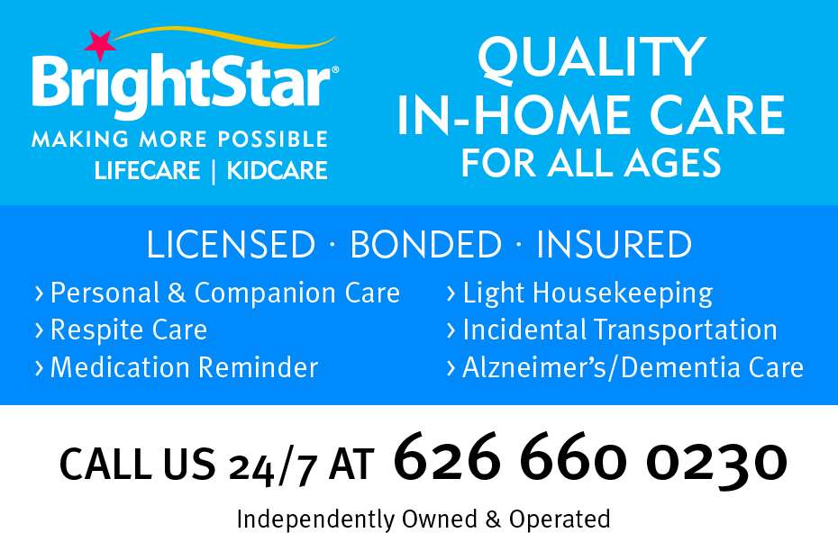 Brightstar Care Pasadena | 650 Sierra Madre Villa Ave #201, Pasadena, CA 91107, USA | Phone: (626) 660-0230