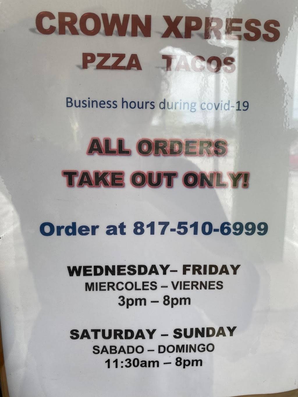 Crown Xpress Pizza & Tacos | 526 E Pipeline Rd, Hurst, TX 76053, USA | Phone: (817) 510-6999