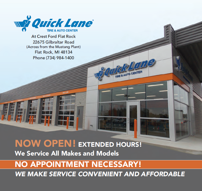 Quick Lane at Crest Ford Flat Rock | 22675 Gibraltar Rd, Flat Rock, MI 48134, USA | Phone: (734) 984-1400