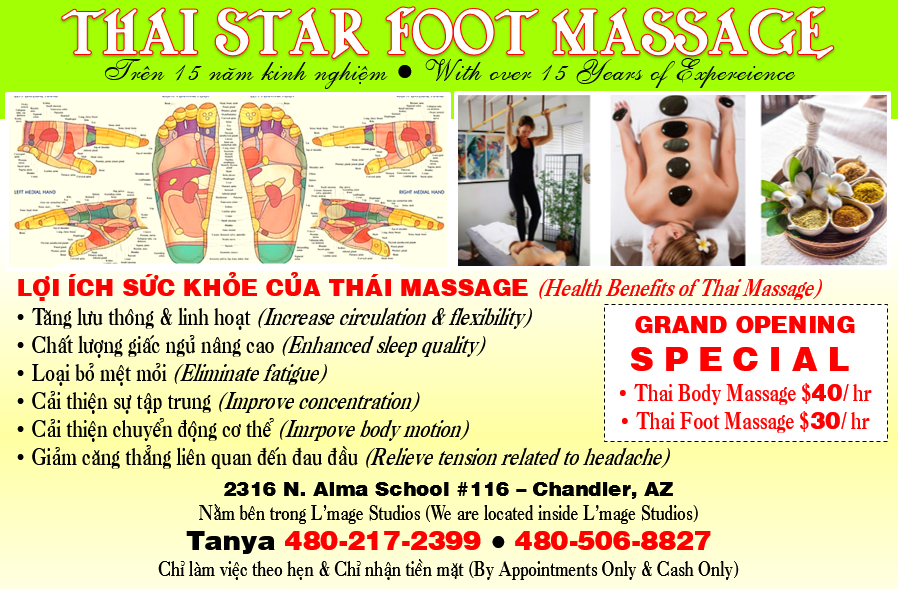 Thai Star Foot Massage | 2316 N Alma School Rd #116, Chandler, AZ 85224 | Phone: (480) 217-2399