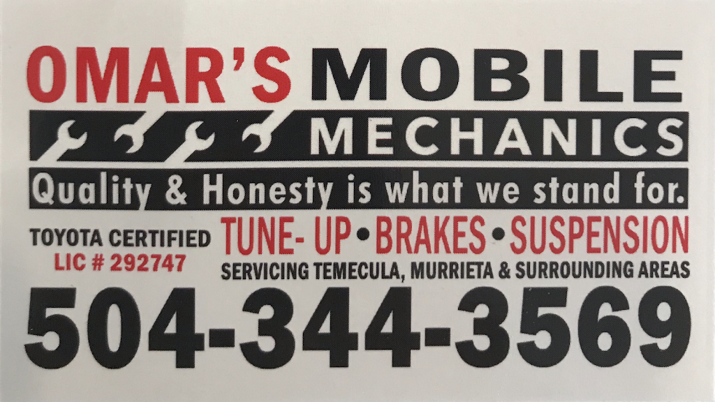 Omar Mobile Mechanic | 30794 Highland Vista Cir, Temecula, CA 92591, USA | Phone: (504) 344-3569