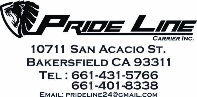 PRIDE LINE CARRIER INC. | 4500 Shepard St suite b-5, Bakersfield, CA 93313, USA | Phone: (661) 401-8338