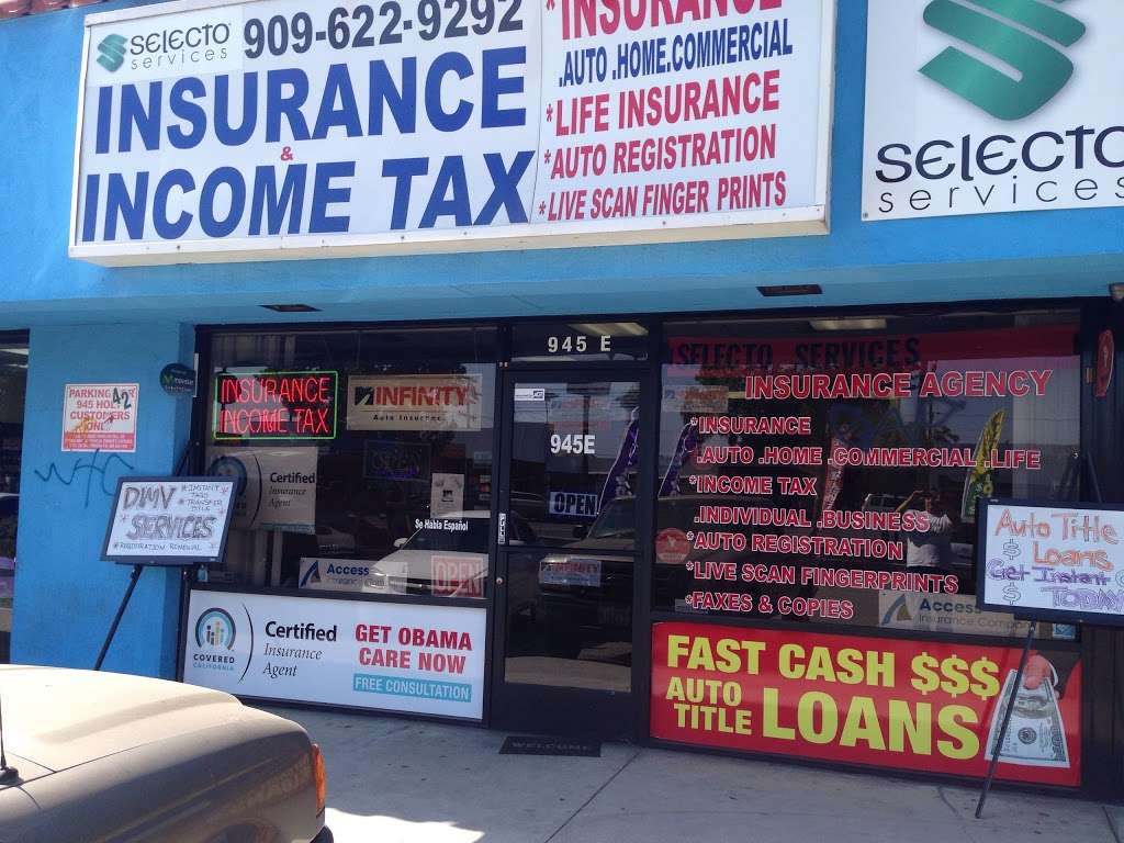 Selecto Plus Insurance Services | 945 E Holt Ave e, Pomona, CA 91767, USA | Phone: (909) 622-9292