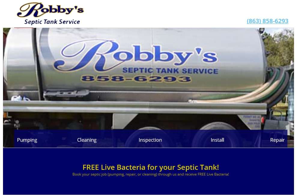 Robbys Septic Tank and Plumbing Services | Lakeland, FL | Phone: (863) 858-6293
