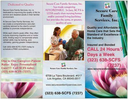 Secure Care Family Services, Inc. | 6709 La Tijera Blvd, Los Angeles, CA 90045, USA | Phone: (323) 638-7237