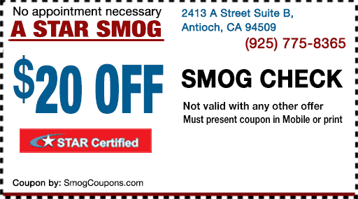 A Star Smog | 2413 A St, Antioch, CA 94509 | Phone: (925) 775-8365