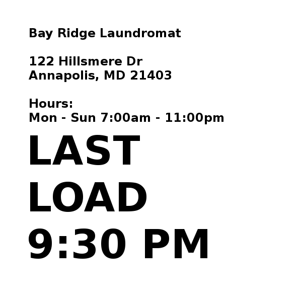 Bay Ridge Laundromat | 122 Hillsmere Dr, Annapolis, MD 21403, USA | Phone: (410) 268-4534