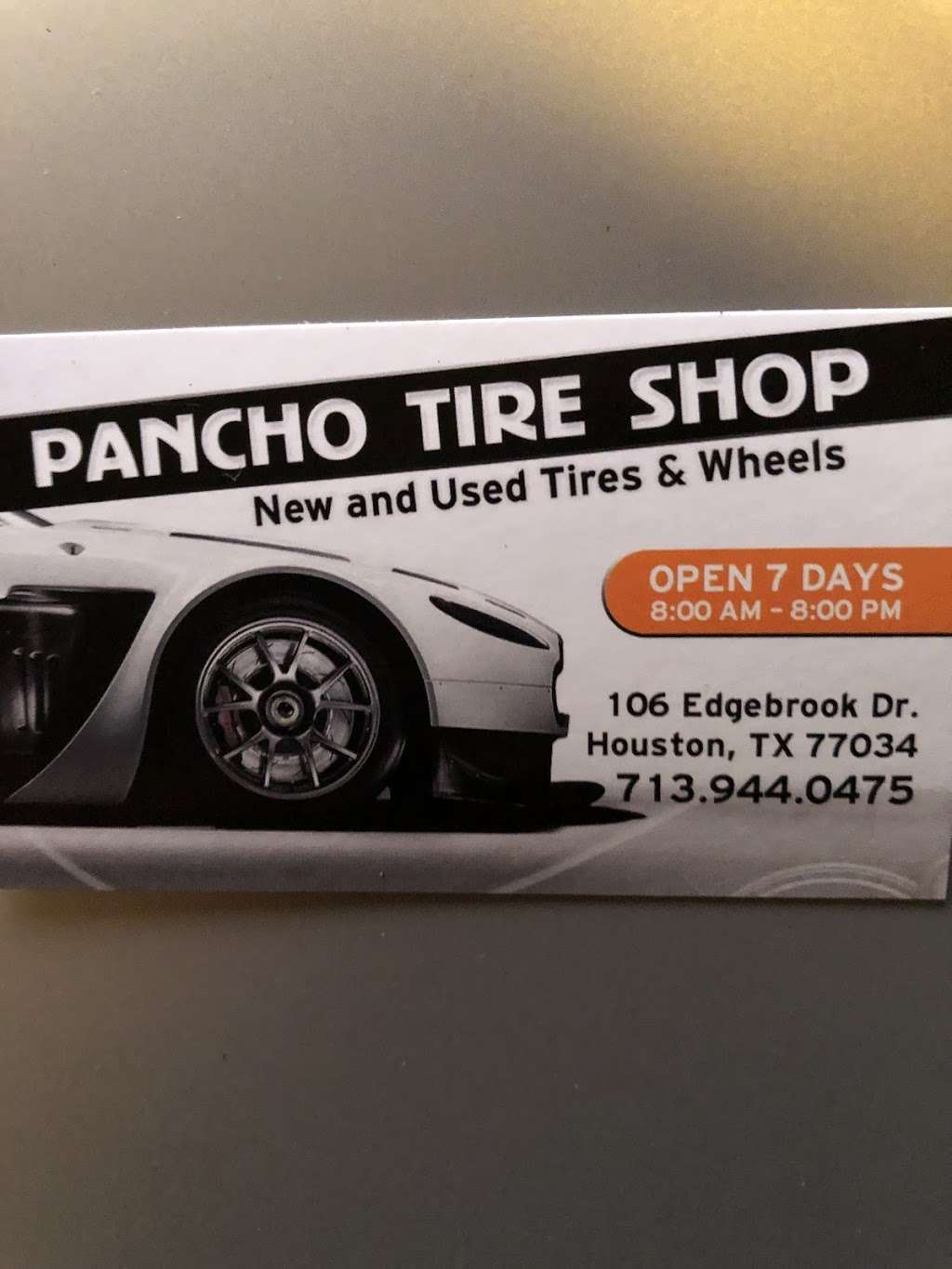 Pancho Tires Shop | 106 Edgebrook Dr, Houston, TX 77034, USA | Phone: (713) 944-0475