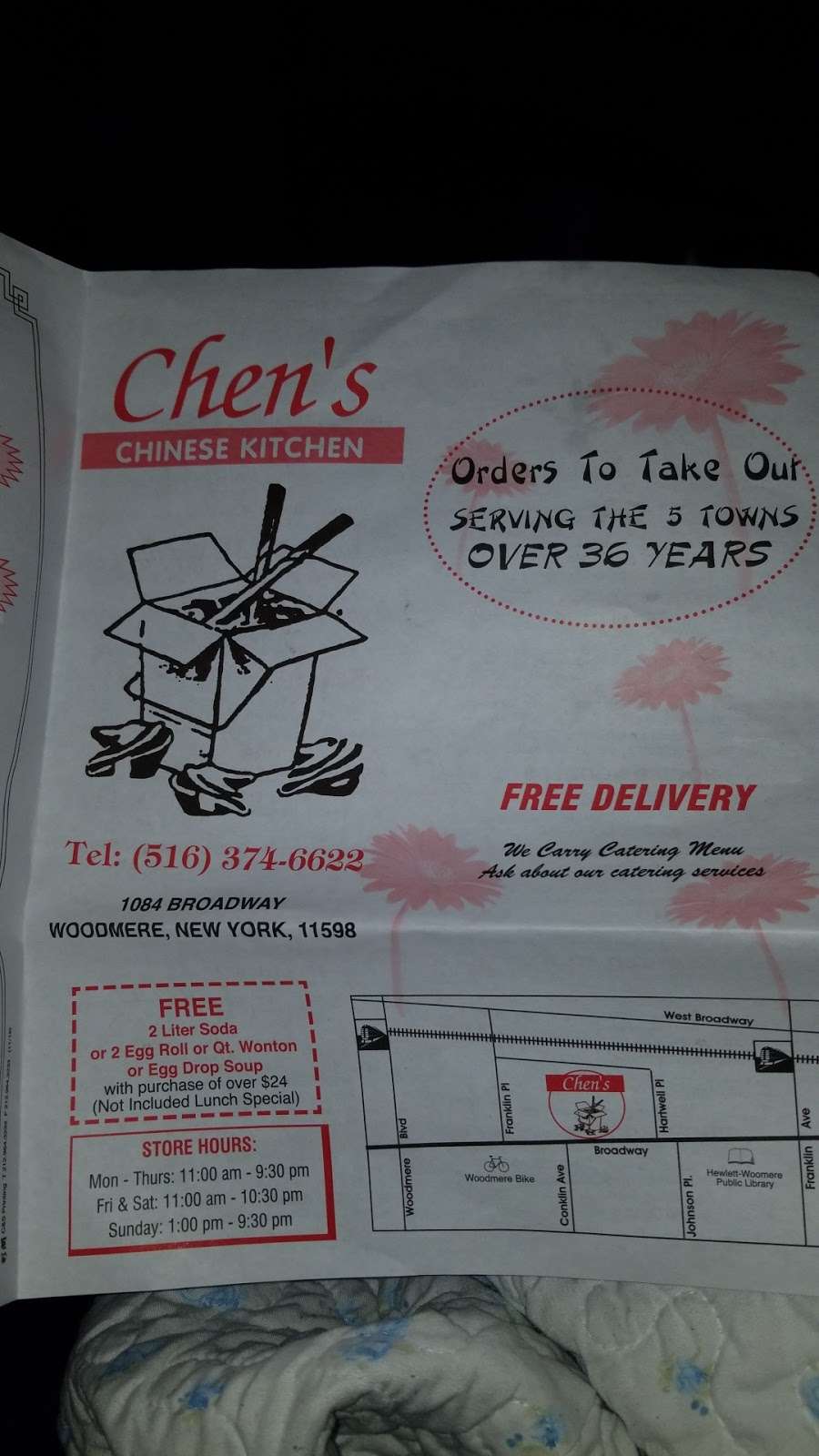 Chens Chinese Kitchen | 1084 Broadway, Woodmere, NY 11598, USA | Phone: (516) 374-6622