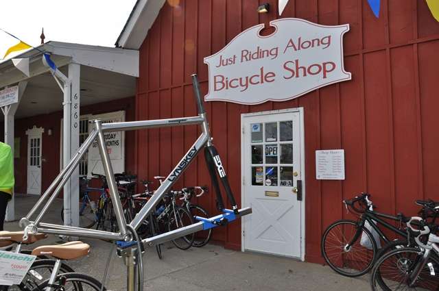 just riding along bicycle shop