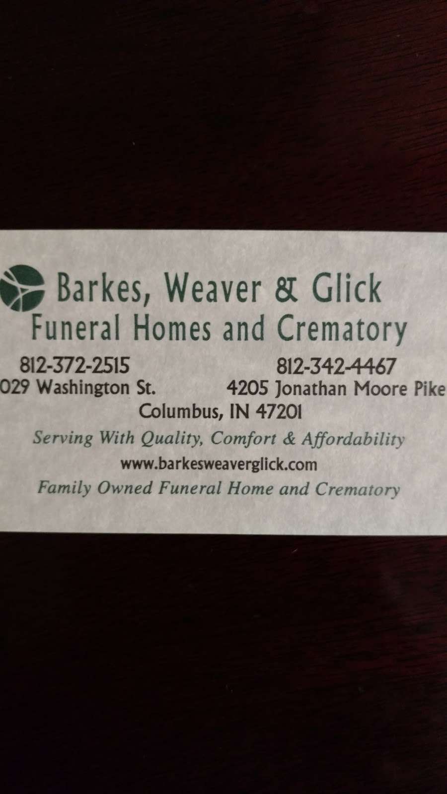 Barkes Weaver & Glick Funeral | 4205 W Jonathan Moore Pike, Columbus, IN 47201, USA | Phone: (812) 342-4467