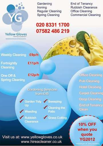 Yellow Gloves Cleaners Ltd | 23 Pynham Cl, London SE2 9QL, UK | Phone: 07582 486219