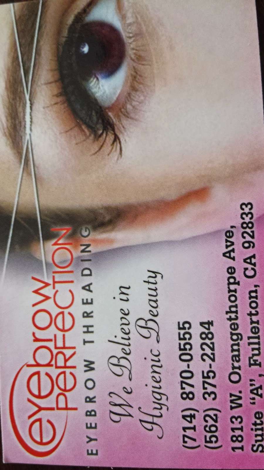 Eyebrow perfection Threading Saloon | 1813 W Orangethorpe Ave, Fullerton, CA 92833 | Phone: (714) 870-0555