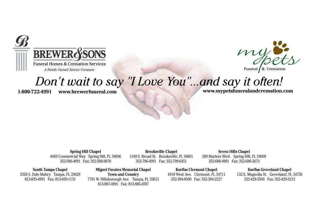 Brewer & Sons Funeral Homes - Groveland Chapel | 132 E Magnolia St, Groveland, FL 34736, USA | Phone: (352) 429-3500