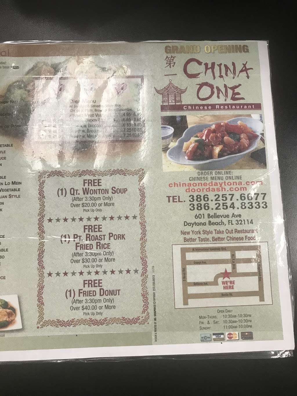 China One | 601 Bellevue Ave, Daytona Beach, FL 32114, USA | Phone: (386) 257-6677