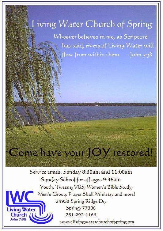 Living Water Church | 26910 Aldine Westfield Rd, Spring, TX 77373, USA | Phone: (281) 292-4166