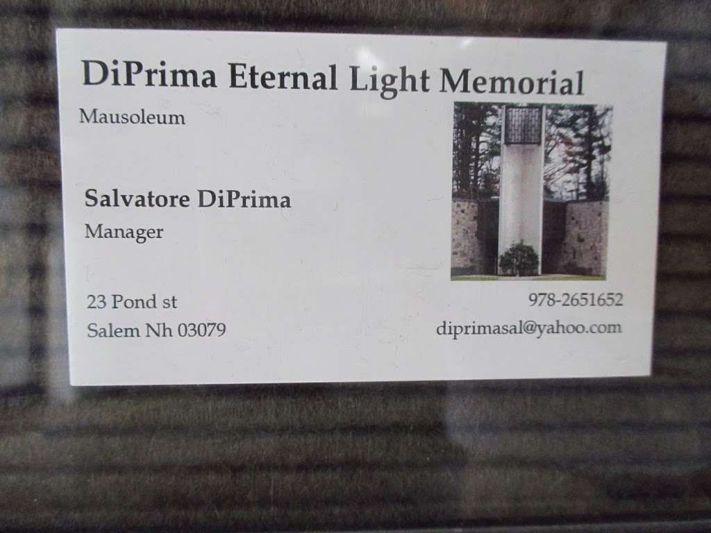 The Diprima Eternal Light Memorial | 23 Pond St, Salem, NH 03079, USA | Phone: (978) 265-1652