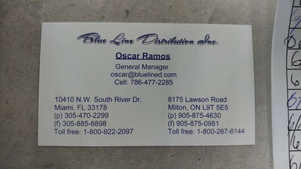 Blue Line Distribution Inc | 10410 NW South River Dr, Medley, FL 33178, USA | Phone: (305) 470-2299