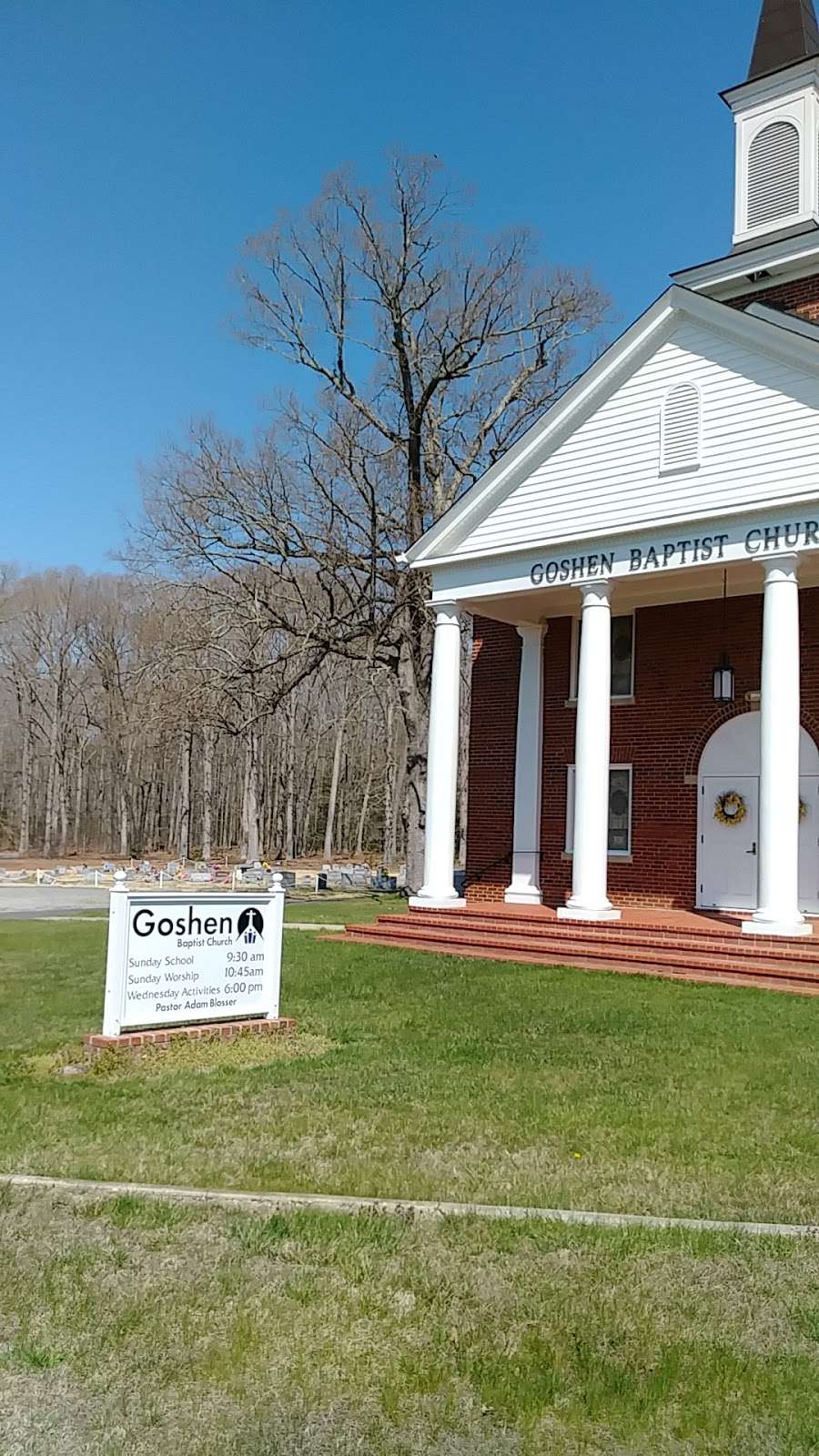 Goshen Baptist Church | 9800 Gordon Rd, Spotsylvania Courthouse, VA 22553 | Phone: (540) 786-7500