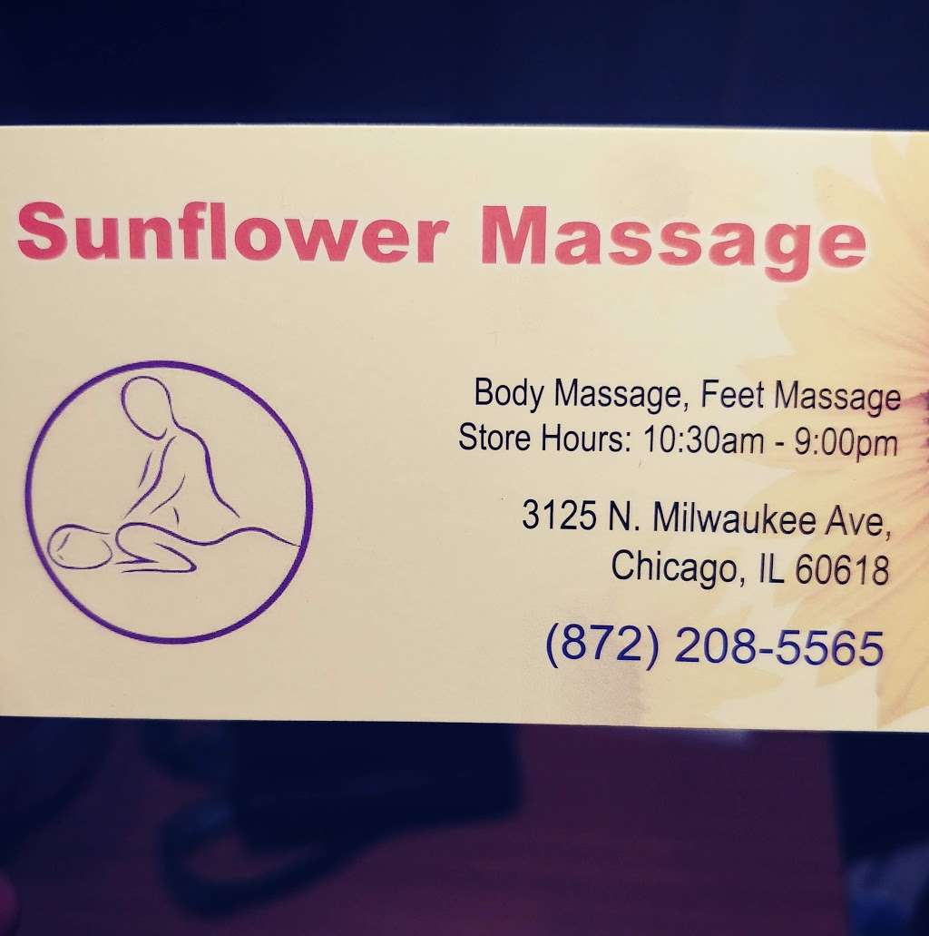 Sunflower Massage | 3125 N Milwaukee Ave, Chicago, IL 60618, USA | Phone: (872) 208-5565