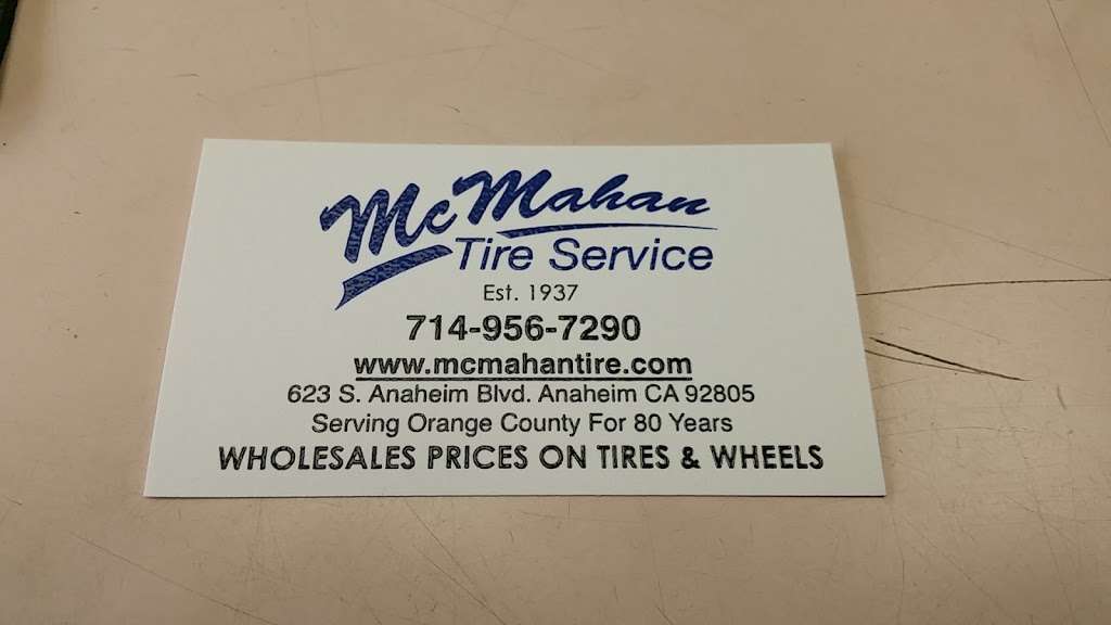 McMahan Tire Service | 623 S Anaheim Blvd, Anaheim, CA 92805, USA | Phone: (714) 956-7290